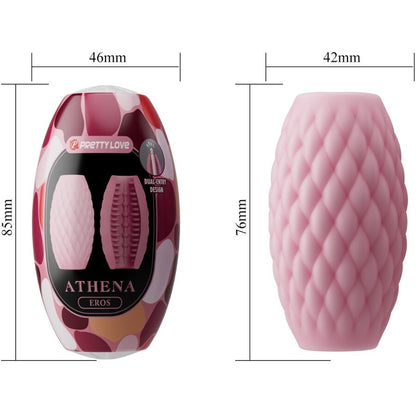 Masturbador masculino de silicona rosa de la marca PRETTY LOVE, modelo Athena Eros, con detalles realistas y superficie suave.