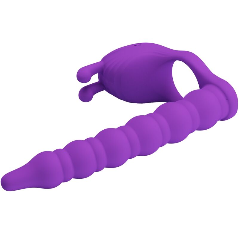 Anillo pene PRETTY LOVE Blackney con plug vibrador lila, diseñado para placer y estimulación íntima.