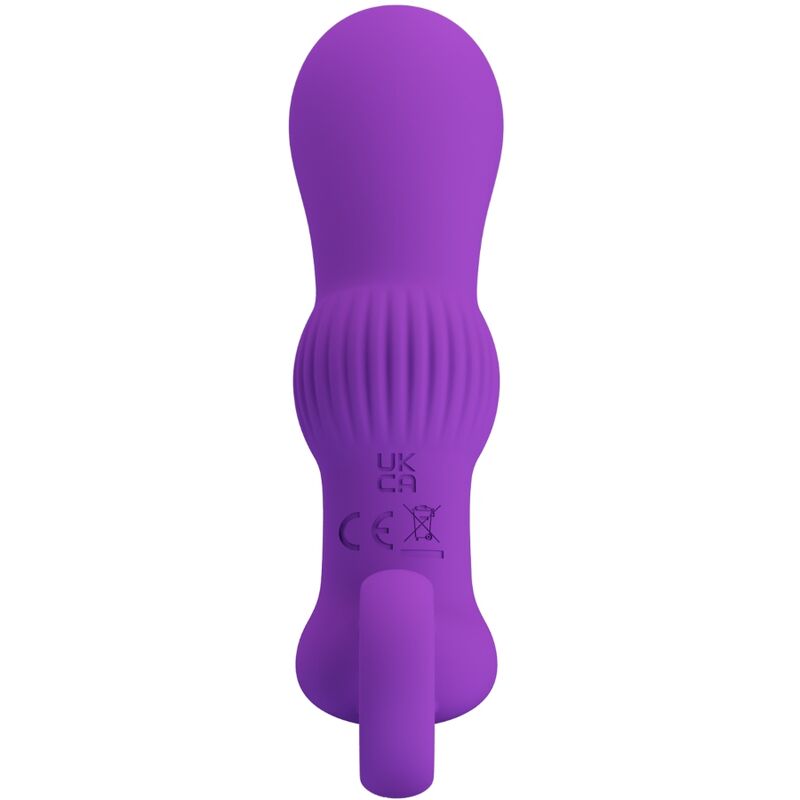 Masajeador vibrador anal lila de la marca PRETTY LOVE, diseño ergonómico y suave para uso íntimo y placentero.