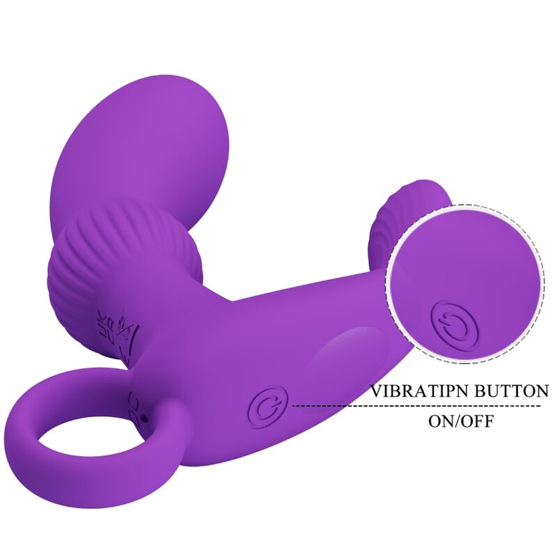 Vibrador anal lila Pretty Love Cayla, con diseño ergonómico y textura suave, ideal para masaje y estimulación anal.