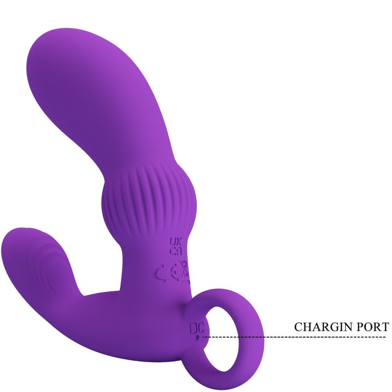 Masajeador vibrador anal Pretty Love Cayla de color lila, con diseño ergonómico y superficie suave para placer y comodidad.