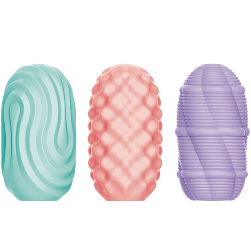 Masturbadores masculinos Pretty Love Cupid X con 18 diferentes texturas, diseño realista y suave para placer personal.