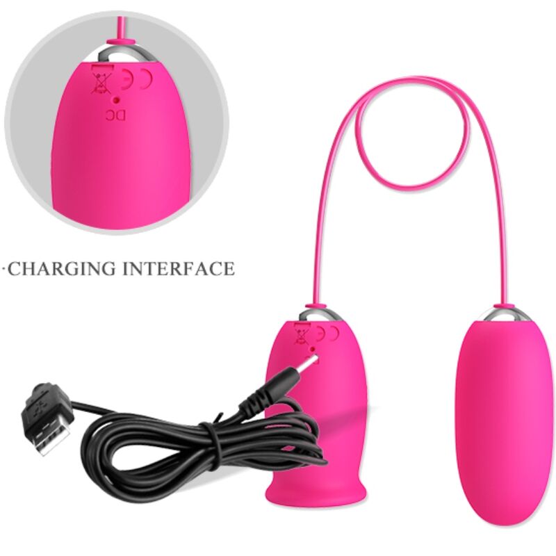 Vibrador huevo rosa PRETTY LOVE Daisy con lengua estimuladora de clítoris, diseño compacto y suave para placer.