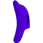 Estimulator de dedo PRETTY LOVE Delphini azul oscuro, con diseño ergonómico y textura suave para placer y estimulación.