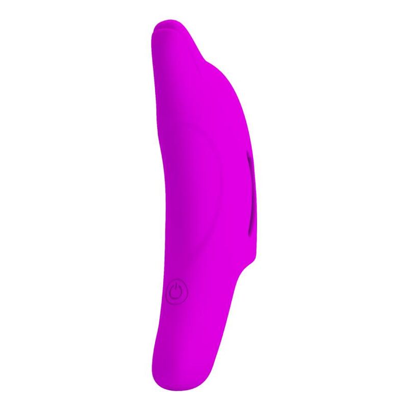 Estimulador de dedo morado de la marca PRETTY LOVE, compacto y con diseño ergonómico para placer personal.