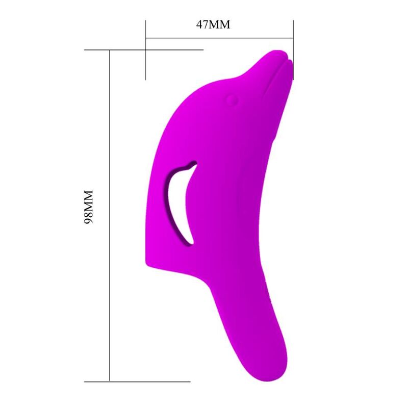 Estimulador de dedo morado de la marca PRETTY LOVE, compacto y ergonómico, diseñado para placer y estimulación íntima.
