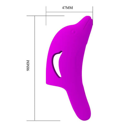 Estimulador de dedo morado de la marca PRETTY LOVE, compacto y ergonómico, diseñado para placer y estimulación íntima.