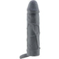 Funda de pene de piel realística gris oscuro de la marca PRETTY LOVE, con textura detallada y aspecto natural para uso íntimo.