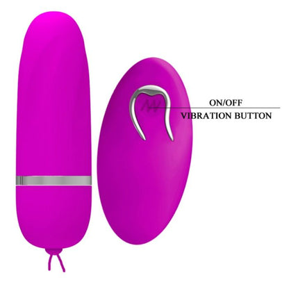 Huevo vibrador de la marca PRETTY LOVE llamado Debby con control remoto, en color rosa y diseño compacto.