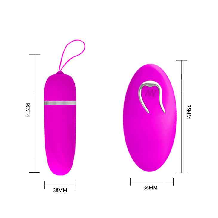 Huevo vibrador PRETTY LOVE Debby con mando en color negro, con control remoto y diseño compacto para placer.