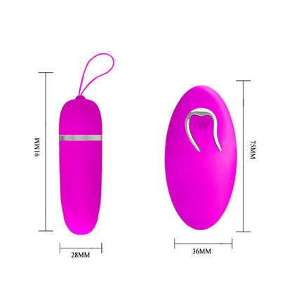 Huevo vibrador PRETTY LOVE Debby con mando en color negro, con control remoto y diseño compacto para placer.