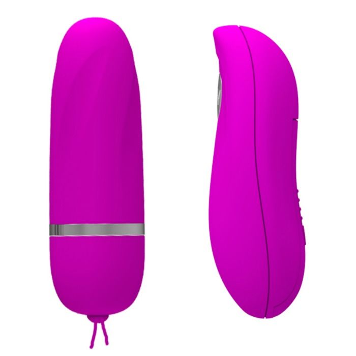 Huevo vibrador Pretty Love Debby con mando, color rosa, con control remoto y diseño compacto para placer personal.