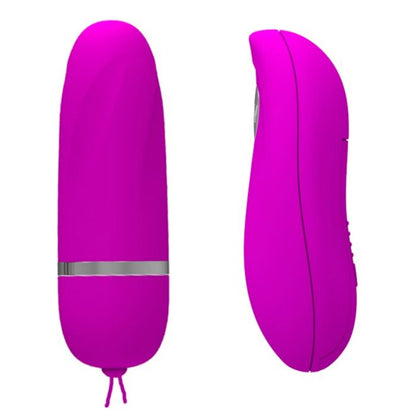 Huevo vibrador Pretty Love Debby con mando, color rosa, con control remoto y diseño compacto para placer personal.