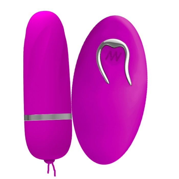 Huevo vibrador PRETTY LOVE Debby con mando y control remoto, diseño compacto y discreto para uso íntimo.