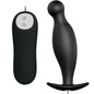 Plug anal de silicona de PRETTY LOVE con 12 modos de vibración en negro, diseñado para placer y comodidad.