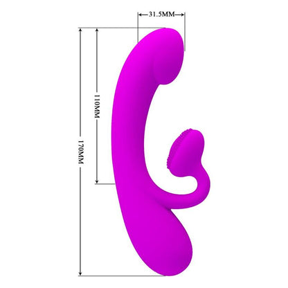 PRETTY LOVE - SINCERE VIBRADOR Y SUCCIONADOR DE CLÍTORIS SILICONA MORADO