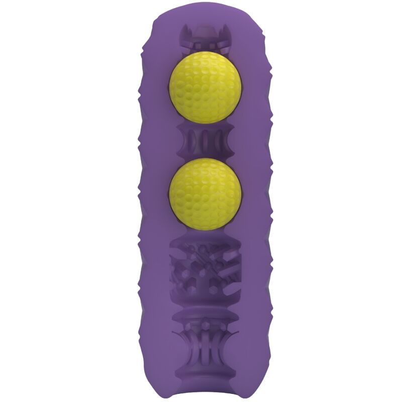 Masturbador masculino Pretty Love Twin Balls en color morado, con diseño realista y textura suave para placer personal.