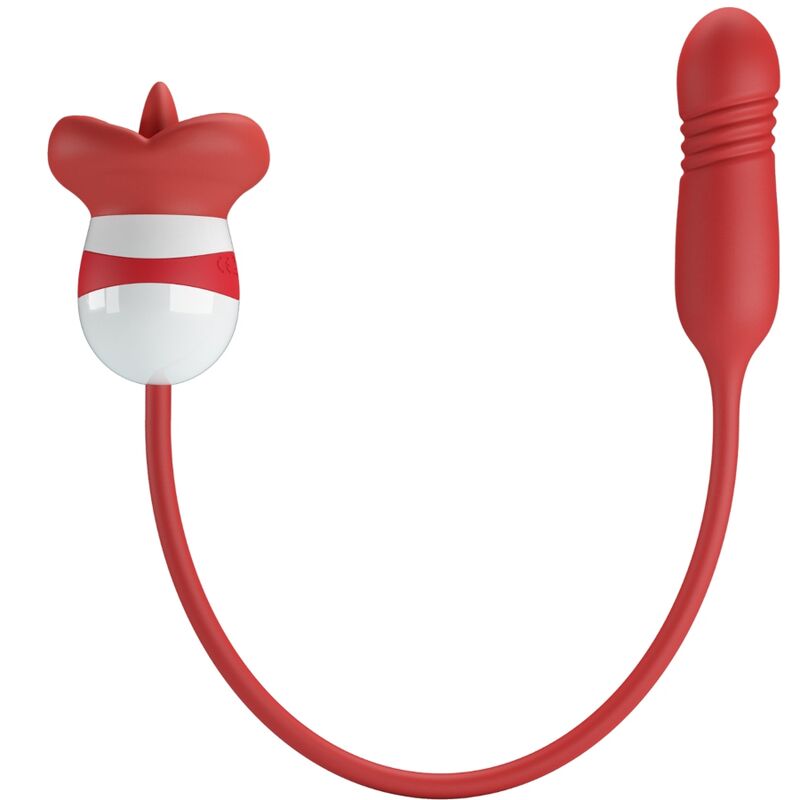 Masturbador boca rojo de la marca PRETTY LOVE FLIRTATION, con textura realista y diseño compacto para placer personal.
