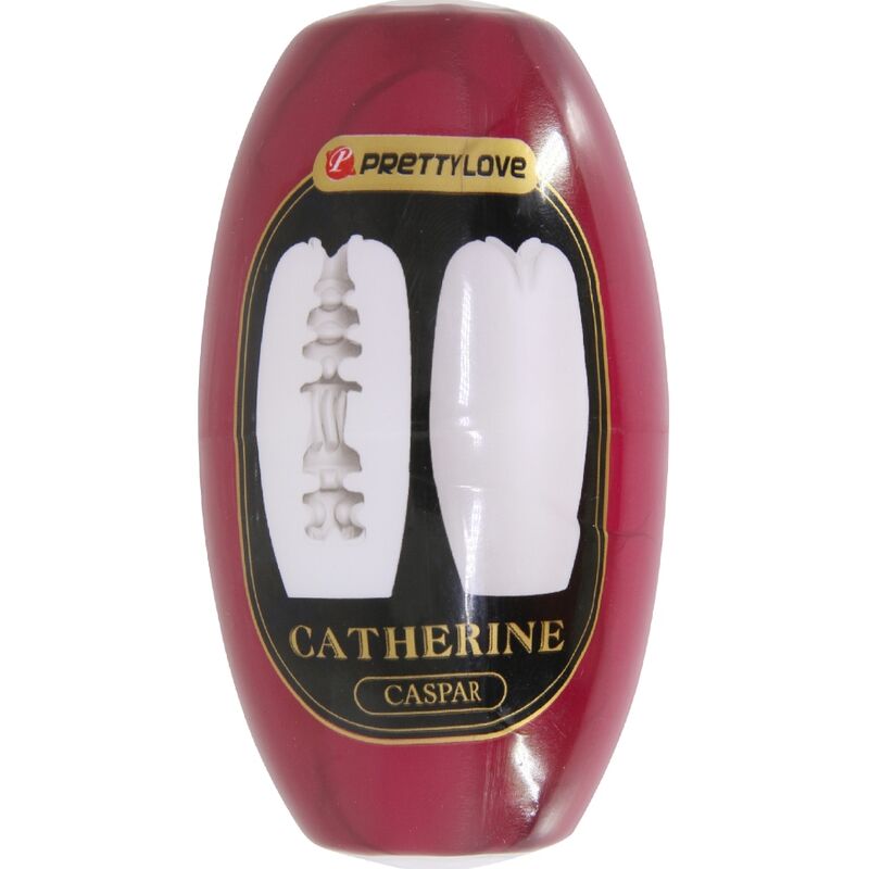 White Pretty Love Catherine male masturbation toy from Pretty Love Flirtation, featuring realistic design and compact shape.