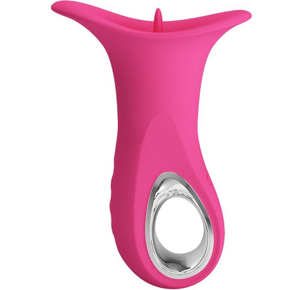 Vibrador oral Pretty Love Clyde de la marca Flirtation en color rosa con 12 vibraciones y lengua vibradora.
