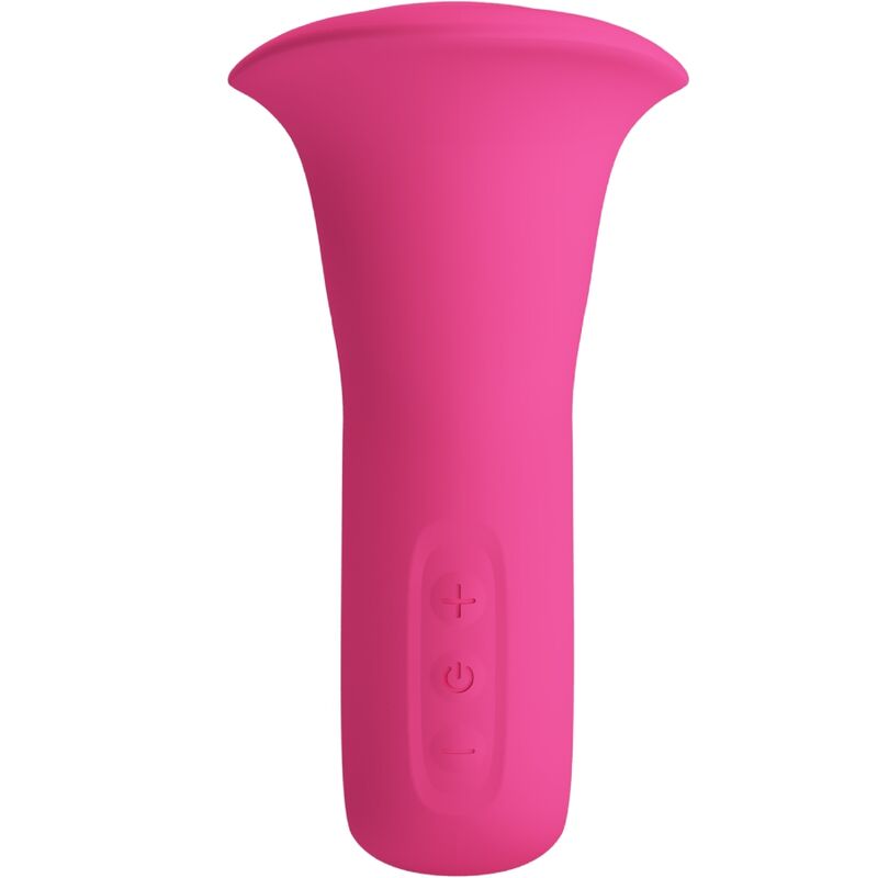 Vibrador oral Pretty Love Clyde en color rosa con 12 niveles de vibración y diseño ergonómico para placer íntimo.