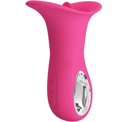 Vibrador oral Pretty Love Clyde de color rosa con 12 niveles de vibración y diseño ergonómico para estimulación.
