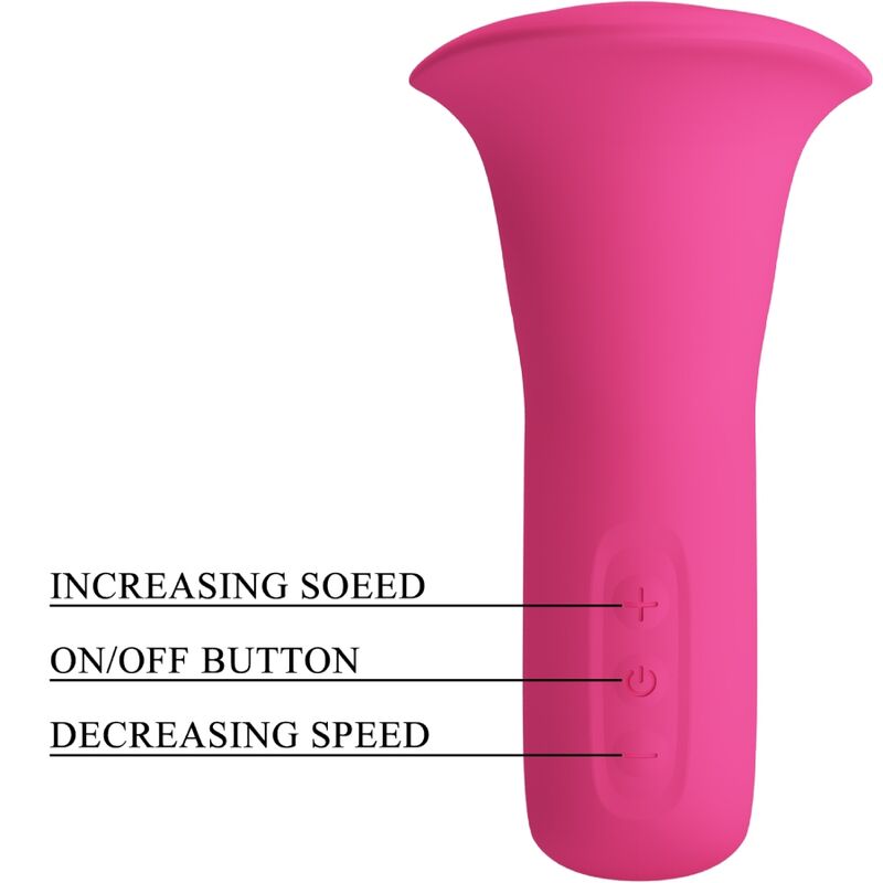 Vibrador oral Pretty Love Clyde en color rosa, con lengua vibradora y 12 modos de vibración, de la marca Pretty Love Flirtation.