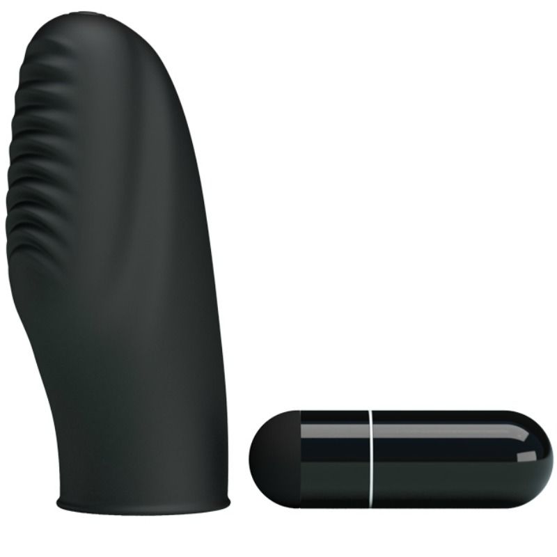 Dedal con vibración Stanford de PRETTY LOVE FLIRTATION en color negro, diseñado para estimulación y placer.
