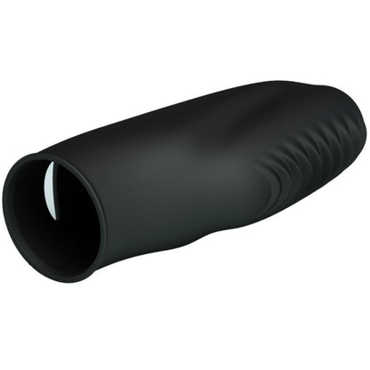 Vibrador en forma de dedal negro de la marca PRETTY LOVE FLIRTATION, con función de vibración y diseño ergonómico.