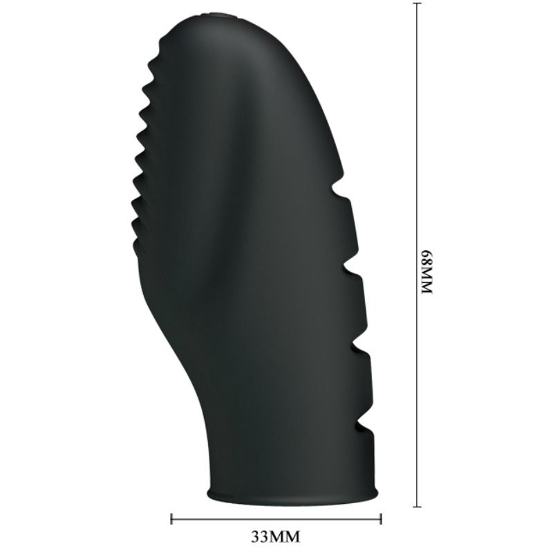Dedal con vibración Stanford de PRETTY LOVE FLIRTATION en color negro, diseñado para estimulación y placer personalizado.