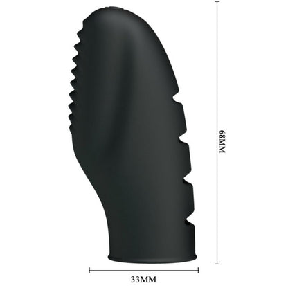 Dedal con vibración Stanford de PRETTY LOVE FLIRTATION en color negro, diseñado para estimulación y placer personalizado.