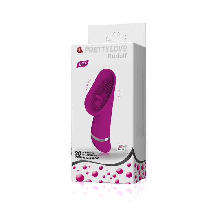 Estimulador de clítoris Rudolf de la marca PRETTY LOVE FLIRTATION, con diseño compacto y textura suave para placer íntimo.