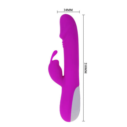 Pretty Love Flirtation Robert vibrator with clitoral stimulator, featuring a sleek design and vibrant color for intimate pleasure.