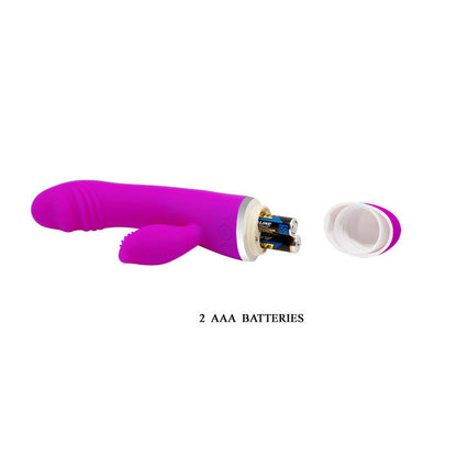 Pretty Love Flirtation rabbit vibrator in purple with flexible ears and textured shaft for enhanced pleasure.