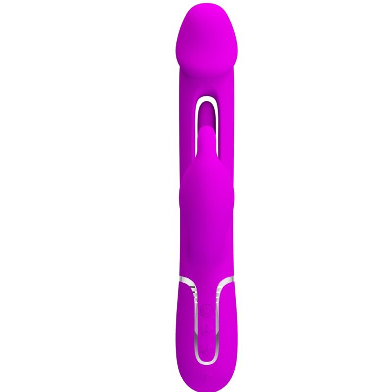 PRETTY LOVE - KAMPES VIBRADOR RABBIT 3 EN 1 MULTIFUNCIÓ AMB LLENGUA FUCSIA