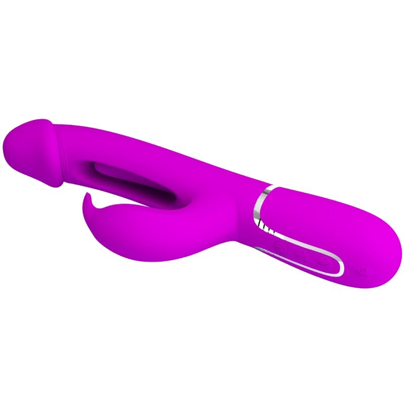 PRETTY LOVE - KAMPES VIBRADOR RABBIT 3 EN 1 MULTIFUNCIÓ AMB LLENGUA FUCSIA