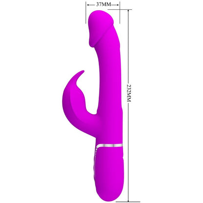 PRETTY LOVE - KAMPES VIBRADOR RABBIT 3 EN 1 MULTIFUNCIÓ AMB LLENGUA FUCSIA