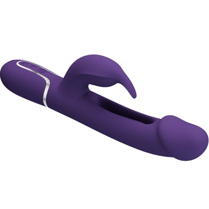 Vibrador rabbit 3 en 1 de Pretty Love Flirtation, en color violeta con funciones de vibración y lengua para estimulación múltiple