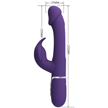 Vibrador rabbit 3 en 1 de Pretty Love Flirtation, con función de lengua y diseño en color violeta.