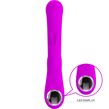 Vibrador rabbit y punto G violeta de PRETTY LOVE FLIRTATION, diseñado para estimulación dual y placer personal.
