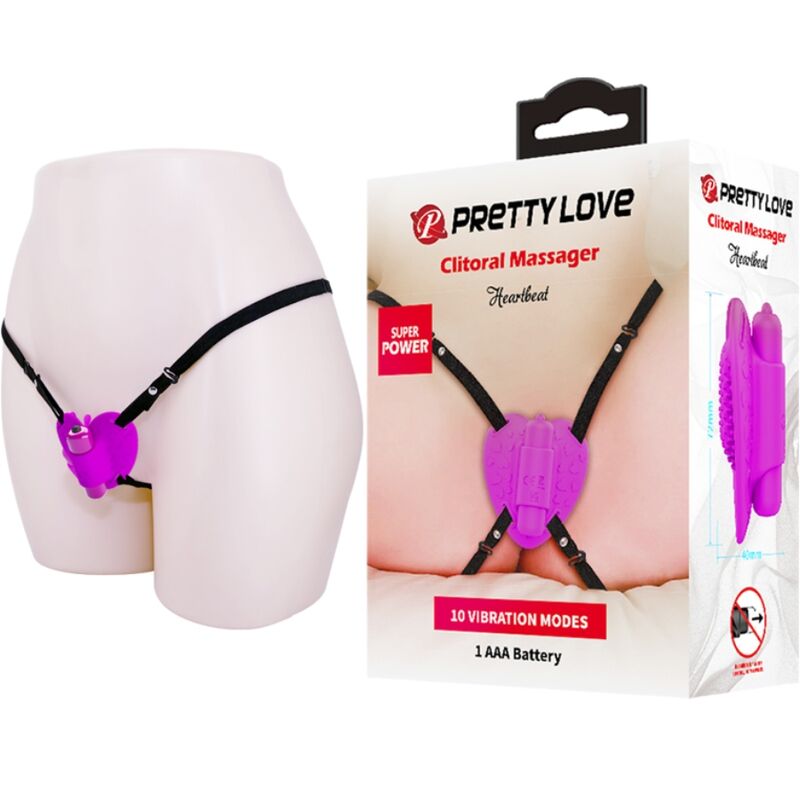 Masajeador de clítoris Pretty Love Flirtation Heartbeat con 10 modos de vibración en color morado.