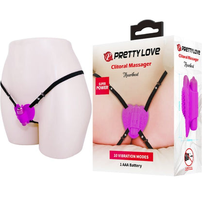 Masajeador de clítoris Pretty Love Flirtation Heartbeat con 10 modos de vibración en color morado.