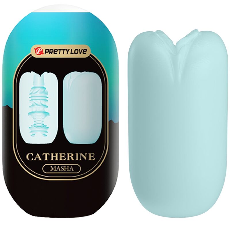 Blue Pretty Love Masha male masturbation toy with realistic interior, designed for solo pleasure, by Pretty Love Flirtation.