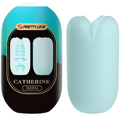 Blue Pretty Love Masha male masturbation toy with realistic interior, designed for solo pleasure, by Pretty Love Flirtation.