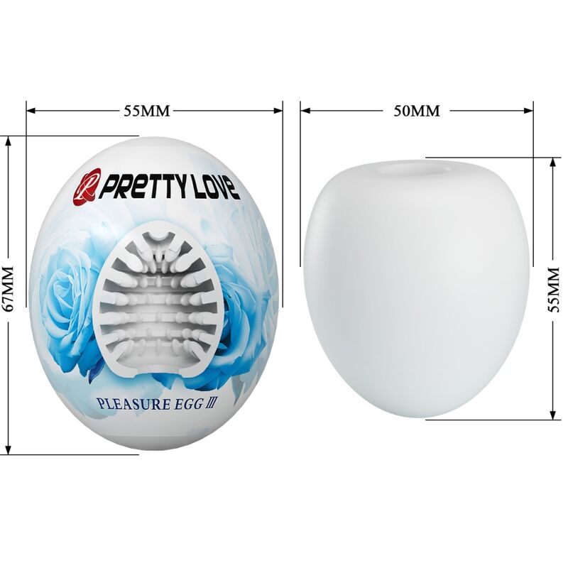Masturbador masculino Huevo blanco de la marca Pretty Love Flirtation, con textura suave y diseño compacto para mayor comodidad.