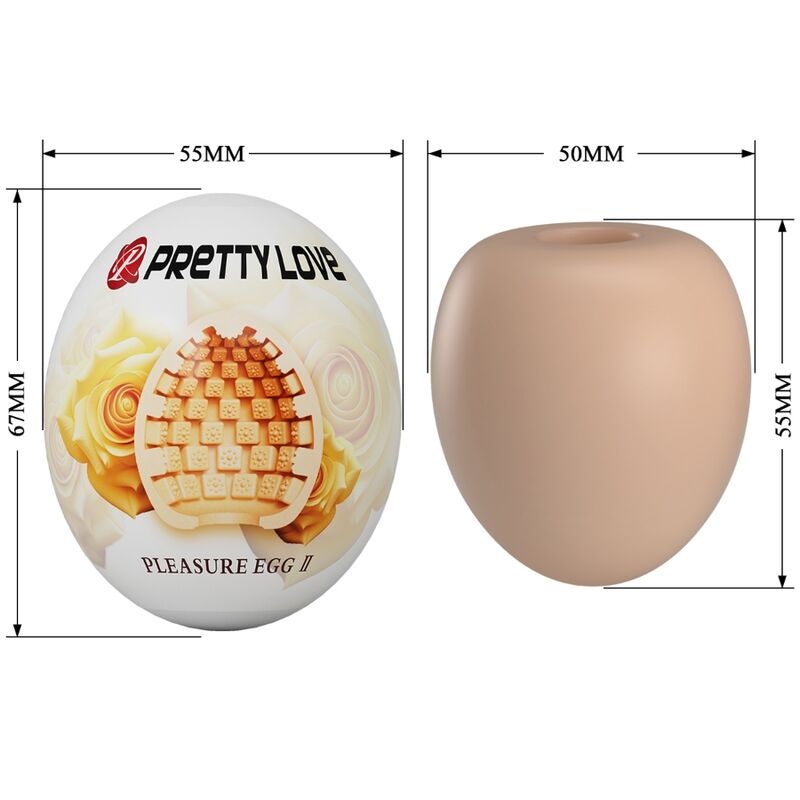 Masturbador masculino forma de huevo de la marca Pretty Love Flirtation, con textura natural y diseño compacto para placer masculino.