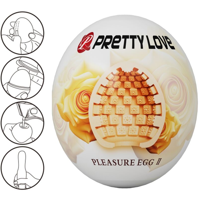 Masturbador masculino huevo natural de la marca PRETTY LOVE FLIRTATION, con textura y diseño realista para placer personal.
