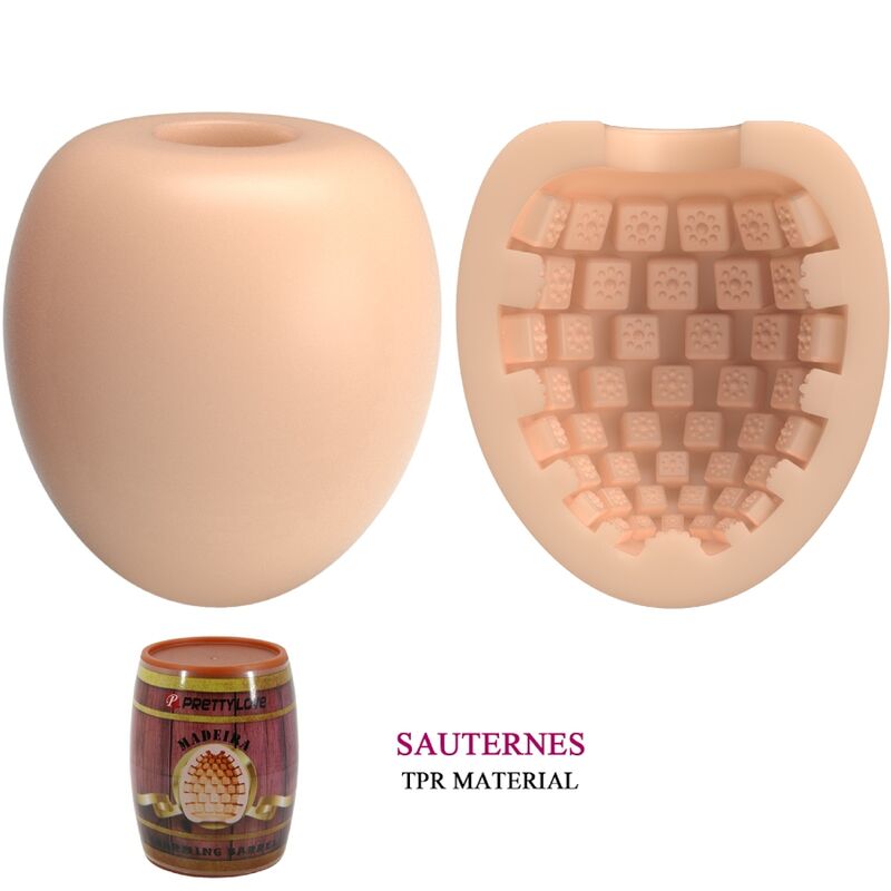 Masturbador masculino huevo natural Pretty Love Flirtation, modelo 2, con textura realista para placer íntimo.