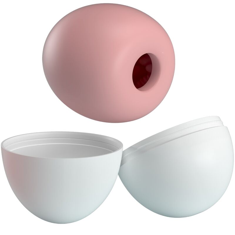Masturbador masculino Pretty Love Flirtation en forma de huevo rosa, con textura y diseño realista para placer personal.