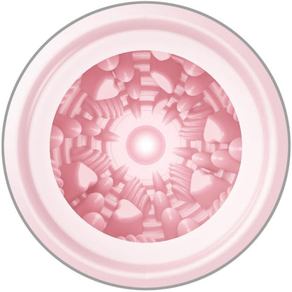 Masturbador masculino Pretty Love Flirtation en forma de huevo rosa, con textura interior para placer y comodidad.
